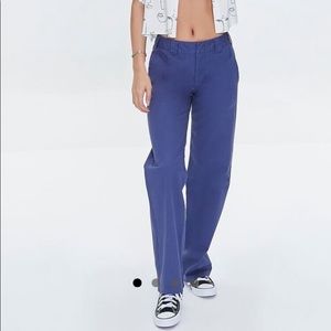 Straight leg twill pants